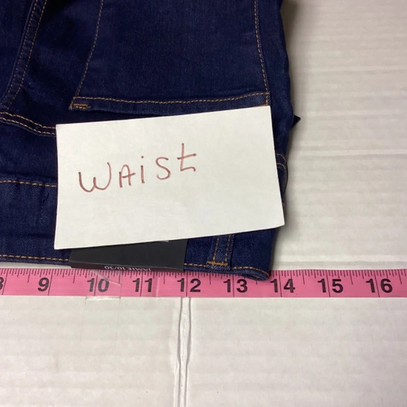 TAHARI jeans womens SZ 10 Jamie style roll cuff skinny dark navy denim legs de… - Picture 9 of 12